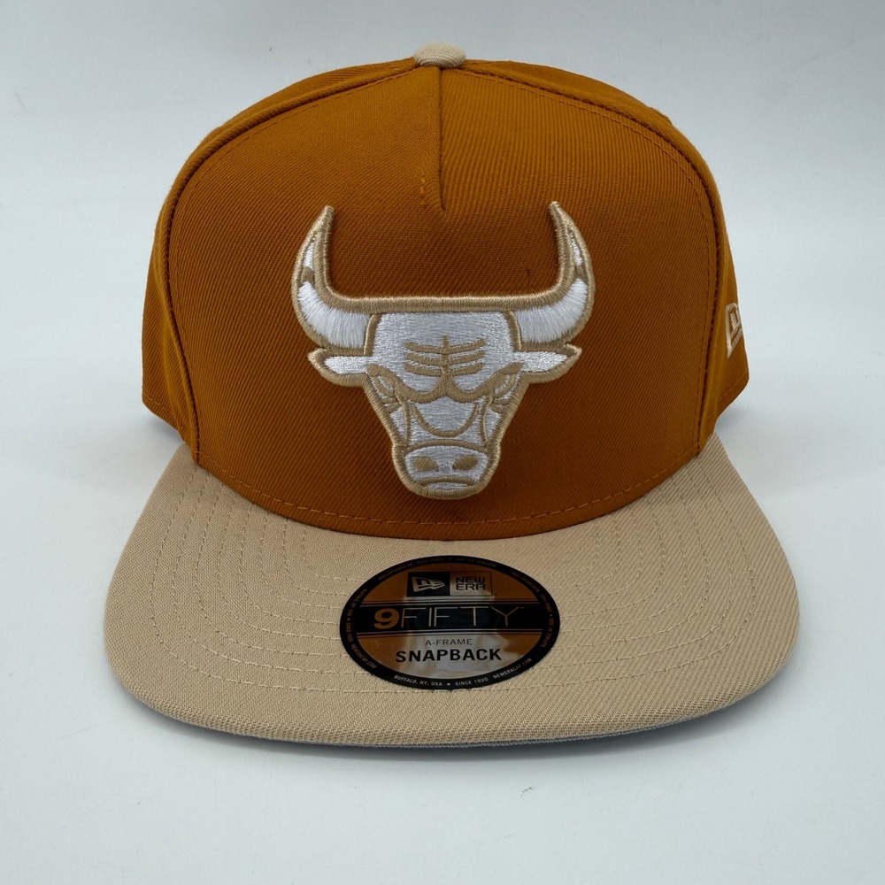 New Era Chicago Bulls 9FIFTY A-Frame Snapback Hat Orange Tan 60726636 OSFM